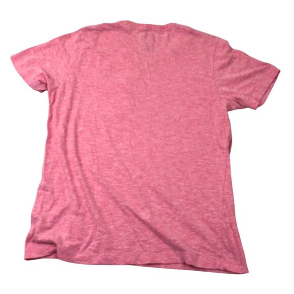 Levi's Women's T-Shirt Large Pink Heathered Short Sleeve Pullover V-Neck Pocket - Picture 2 of 10
